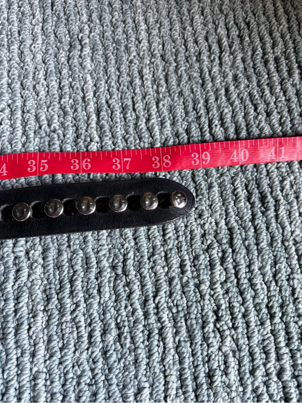 NWT Studded B Belt Ravena leather belt  size 85 Small black silver - Picture 14 of 14